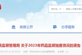 内蒙古呼和浩特市市场监督管理局关于2023年药品监督抽查情况的通告图片