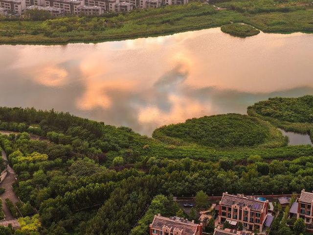 镜头丨雨后放晴 中新天津生态城现彩虹夕阳同框美景
