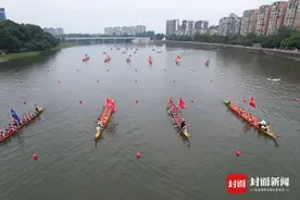 成都新津南河上演百舸争流 2024天府端午龙舟会启幕图片