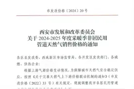 西安采暖季非居民用管道天然气销售价格公布图片