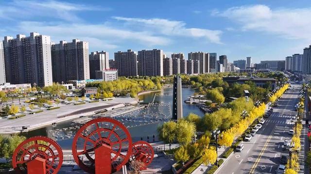 神木滨河新区秋色如画 邂逅诗意生态美景