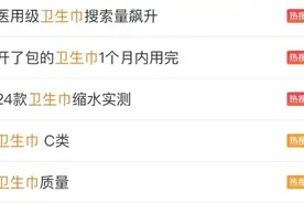 卫生巾也塌房了？记者随机实测8款，其中完美达标的是...图片