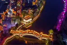 通江达海好“运”来丨台儿庄夜景航拍 点缀在运河岸边的明珠图片