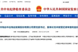 最新通报！300亿市值航运龙头原董事长被查，去年薪酬近130万元图片