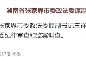 ​涉嫌严重违纪违法！湖南省张家界市委政法委原副书记王祥军接受审查调查图片