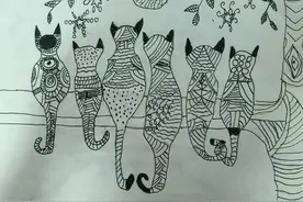 绘画：可爱的猫咪宝贝｜烟台中小学生“才艺秀”作品选登图片