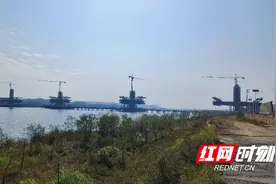 株洲湘江特大桥首对斜拉索安装成功图片