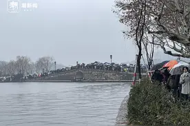 烟雨西湖魅力不减，西湖边游船排了上百米，100多条手划船不够“抢”图片