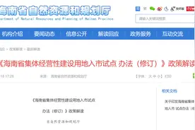​海南：农村集体经营性建设用地入市不得用于建设市场化商品住房图片