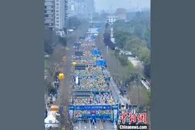武汉马拉松鸣枪开跑 中外选手邂逅最美樱花季图片