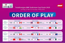 世界羽联公布苏迪曼杯小组赛赛程，国羽首战对手是非洲冠军阿尔及利亚图片