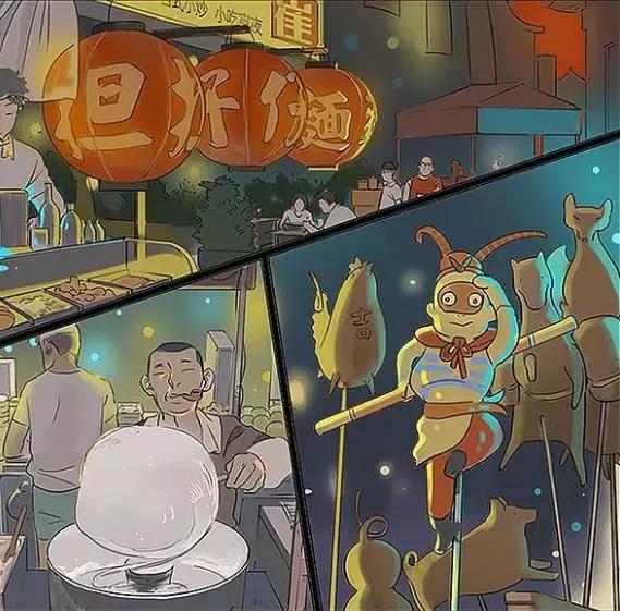 上世纪五十年代青龙桥的夜市