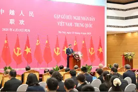 习近平同越共中央总书记苏林、越南国家主席梁强共同会见中越人民大联欢活动代表图片