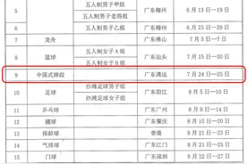 清远承办的两项全运会赛事，决赛时间定了！图片