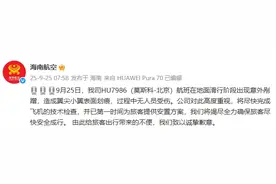 海南航空为飞机在莫斯科滑行时出现意外致歉图片