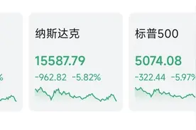 连续重创！美股三大股指暴跌5%，纳指步入技术性熊市图片