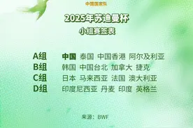 2025年羽毛球苏迪曼杯分组确定 下月在中国厦门举行图片