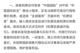 国航：将严肃处理航空销售代理加价销售、篡改旅客行程等行为图片