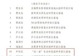 喜报！我区两家基地获评合肥市研学旅行基地图片