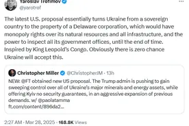 美国提出新矿产协议，要求独占乌克兰关键矿产，大幅提高要价且不给安全保障图片