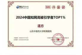 喜讯！山东中医药大学附属医院教授连方、孙振高入选“2024中国知网高被引学者Top1%”榜单图片