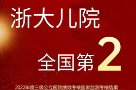 浙大儿院蝉联全国第二！2022年度全国三级公立医院绩效考核结果揭晓图片