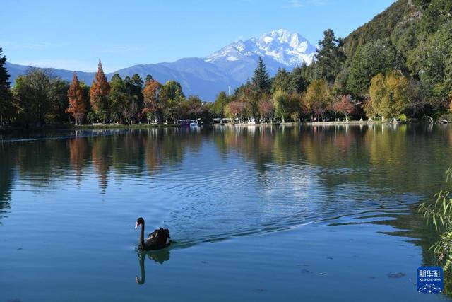 云南丽江：初冬雪山景色美