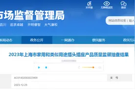 2023年上海市家用和类似用途插头插座产品质量监督抽查结果图片