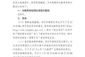 2024年青岛中考分数带录取线出炉图片