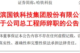 哈尔滨国铁科技集团股份有限公司总工程师沈阳辞职图片
