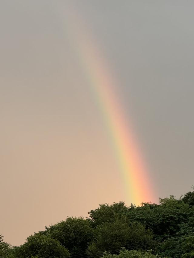 雨后看见彩虹！北京晚霞金光漫天！