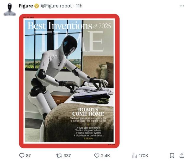“现阶段就差数据了”Figure 03登《时代》最佳发明榜封面，CEO放话了