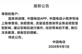 中国电信，突现故障图片