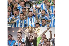 世界杯官推晒阿根廷夺冠照：熟悉的景象…图片