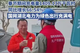 春节期间新能源车充电量1409.13万千瓦时，同比增长66.54%图片