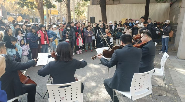 音乐快闪邂逅金色银杏 五华区举办城市音乐会