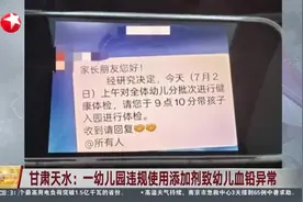 甘肃天水：一幼儿园违规使用添加剂致幼儿血铅异常