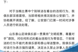山东泰山足球俱乐部发布声明 回应观赛球迷违规行为图片