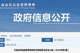 云南省药品监督管理局发布医疗器械质量安全公告（2023年第1期）图片
