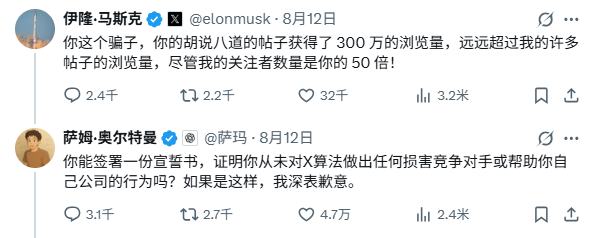 硅谷大型闹剧：马斯克与奥尔特曼激情辩论 Grok无情拆老板台