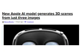 苹果推出Matrix3D模型：三张图片即可生成3D场景图片