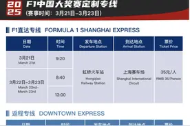 F1中国大奖赛即将开赛！怎么从虹桥等地快速往返赛车场？部分车票已售罄，这份观赛专线攻略请收好图片
