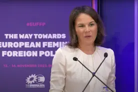 德外长宣传“女权主义外交政策”时遭质问：丧生的巴勒斯坦人中67%是妇女儿童，怎么不呼吁停火？图片