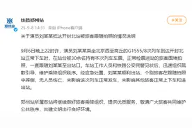 铁路部门通报演员刘某某抵达开封北站被旅客跟随拍照情况图片