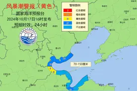 受强冷空气与出海气旋的共同影响 拉响风暴潮、海浪双黄色警报图片