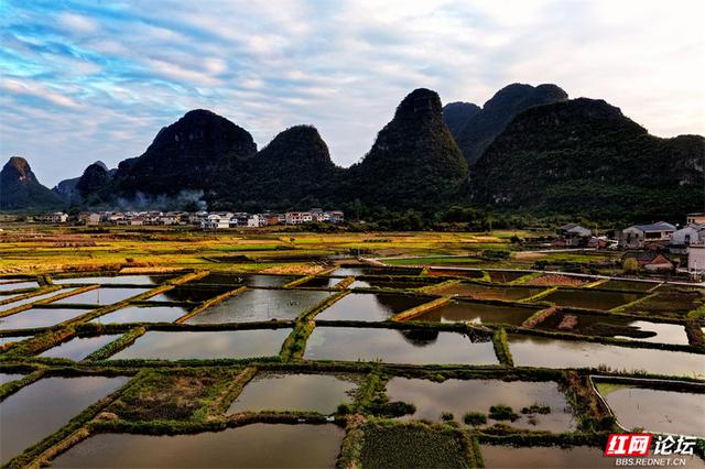 岁暖时刻丨峰峦为幕，稻田作镜！沐宦头村的黄昏是自然最工整的构图