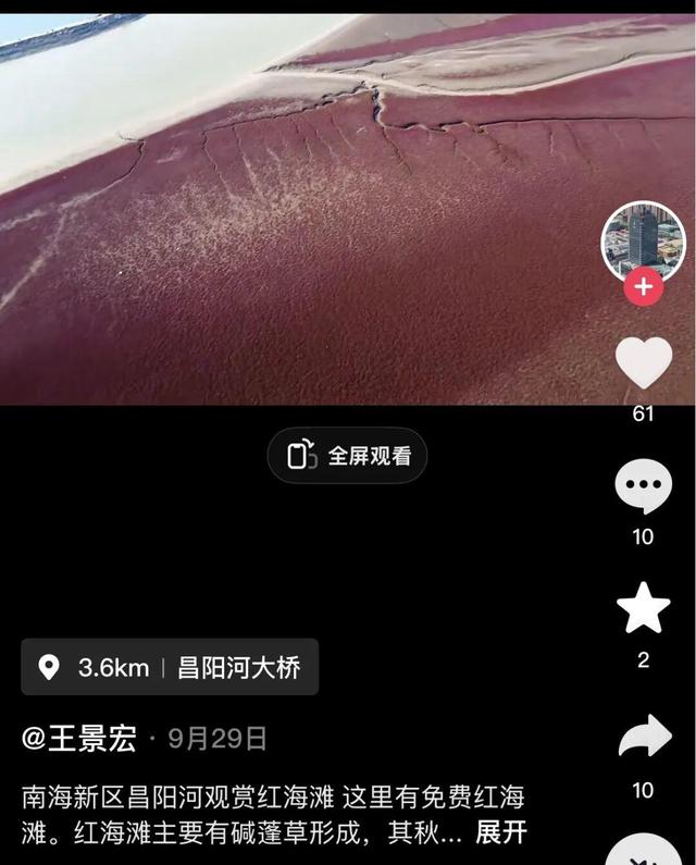 南海红海滩刷屏 网友争相打卡