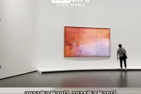 作品拍出2.4亿港元天价的赵无极，他的画作正在展出图片
