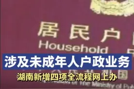 涉及未成年人户政业务办理，湖南公安机关新增四项全流程网上办图片
