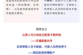 一分钟带你搞清“医保亲情账户”和“医保家庭共济”！详情快戳→图片
